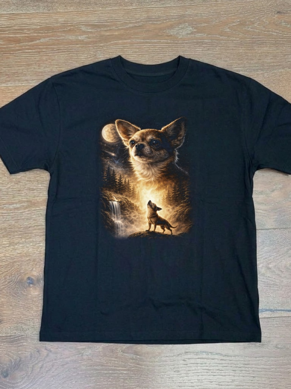 Chihuahua Moon Graphic Tee | Fantasy Dog Shirt | Unisex Tee Shirt